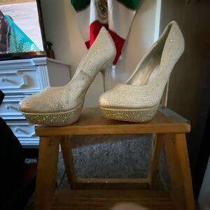 Jeweled high heels